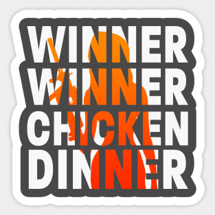 Winner Winner Chicken Dinner tshirt Woman Silhouette Sticker